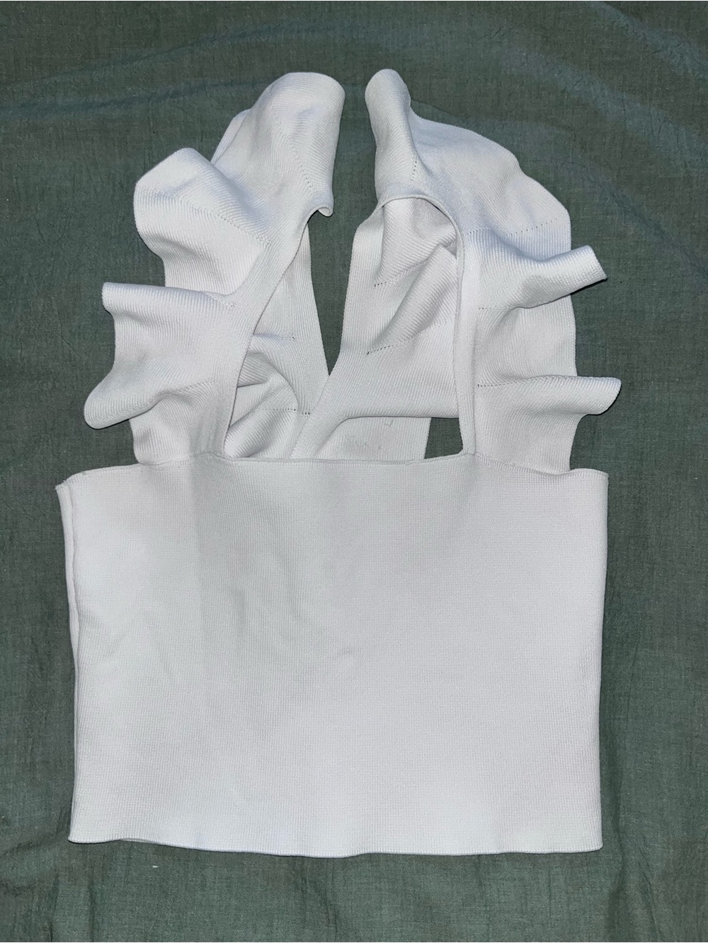 White Ruffle Strap Crop Tank Top - Women's Summer Layer